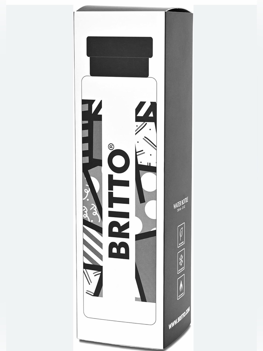 BRITTO Insulated Water Bottle - 25oz Leak Proof Stainless Steel Flask